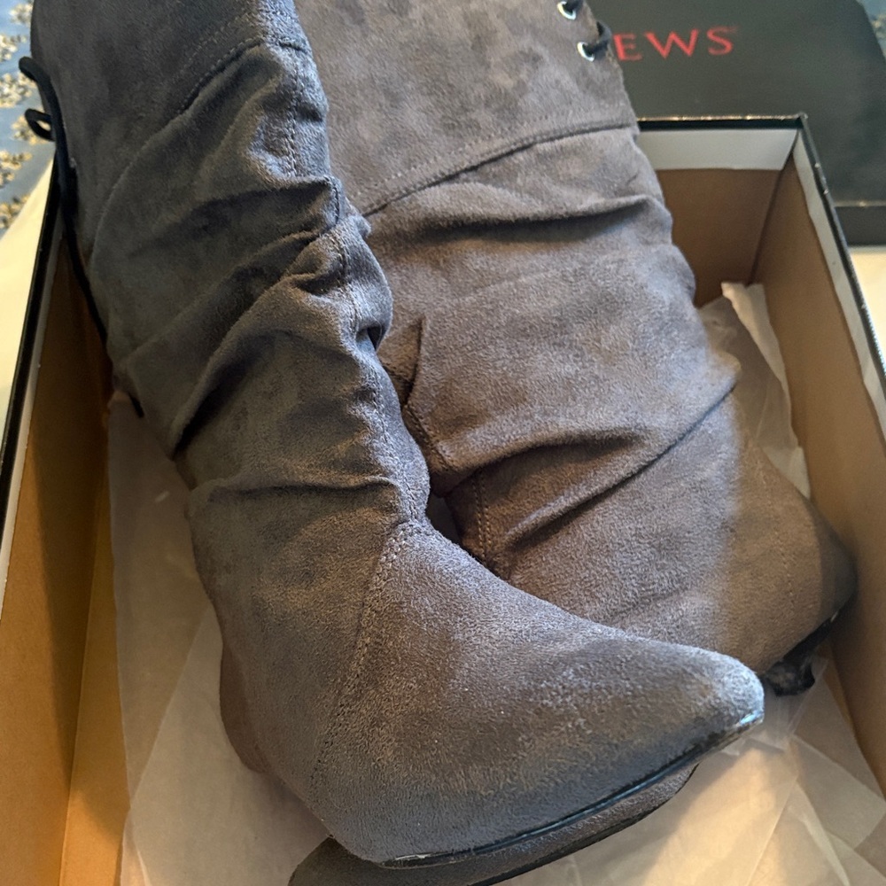 Newport News Dark Gray Heeled Boots - Picture 5 of 5